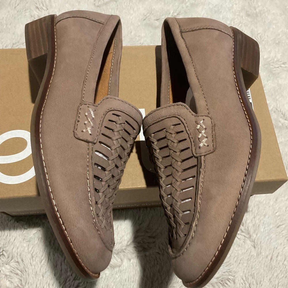 Earth Taupe Suede Slip On Flats - Picture 4 of 7